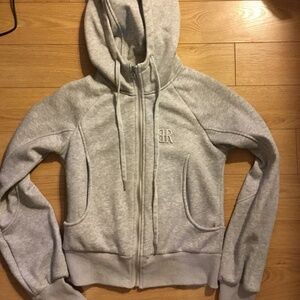 Athleisure Grey Sweater with Detachable Fur